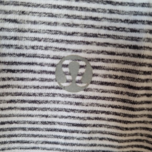 Lululemon Throwback Scoop Neck Tank Top sz 8 Grey Black and White stripes - Picture 4 of 8